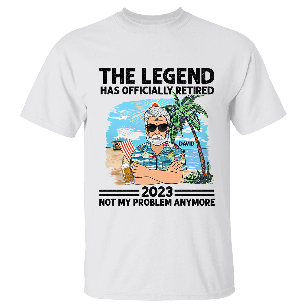 The Legend Has Officially Retired - Personalized Retirement Shirt Gift For Grandpa Grandma