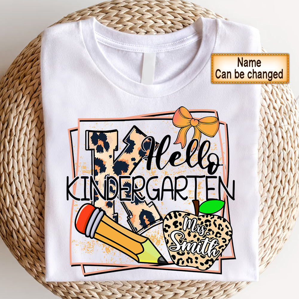 Personalized Shirt Hello Kindergarten Teacher Shirt Back To School Shirt For Teacher Hk10