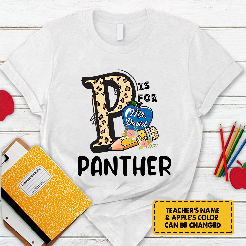 Personalized Panther Leopard Shirt Teacher T-Shirt