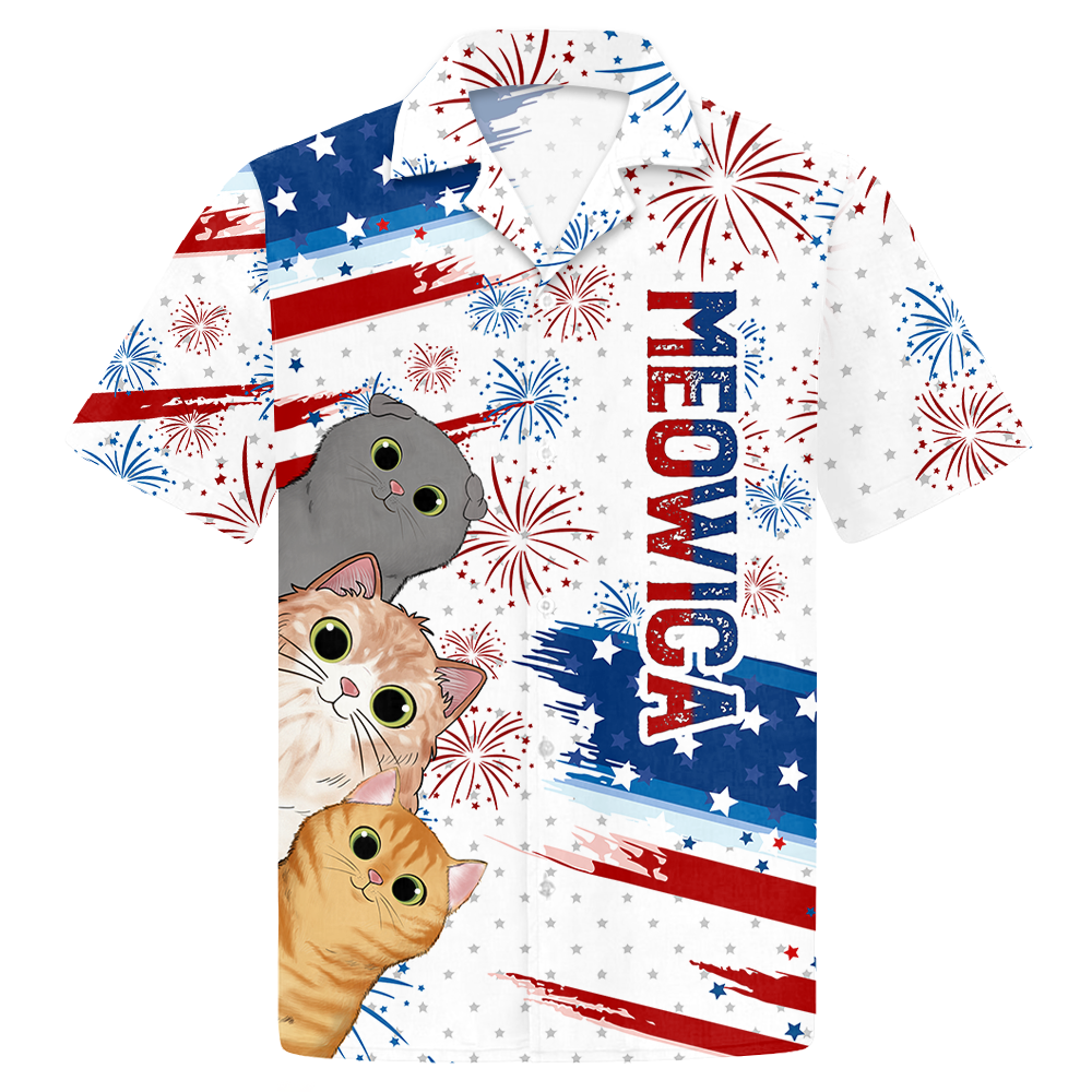 Meowica - Personalized Patriotic Hawaiian Shirt