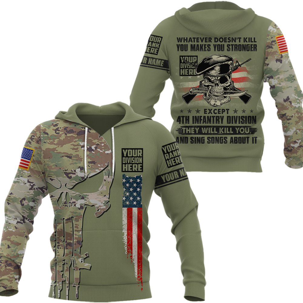 Whatever Doesn't Kill You Makes You Stronger Except Veteran Skull Shirt Personalized All Over Print Shirt For Veterans K1702