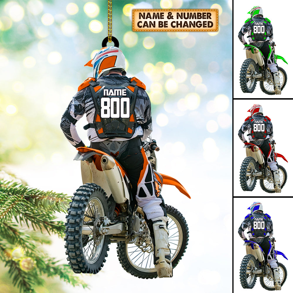 Motocross Biker Custom Ornament Gift For Motocross Racer Personalized Ornament