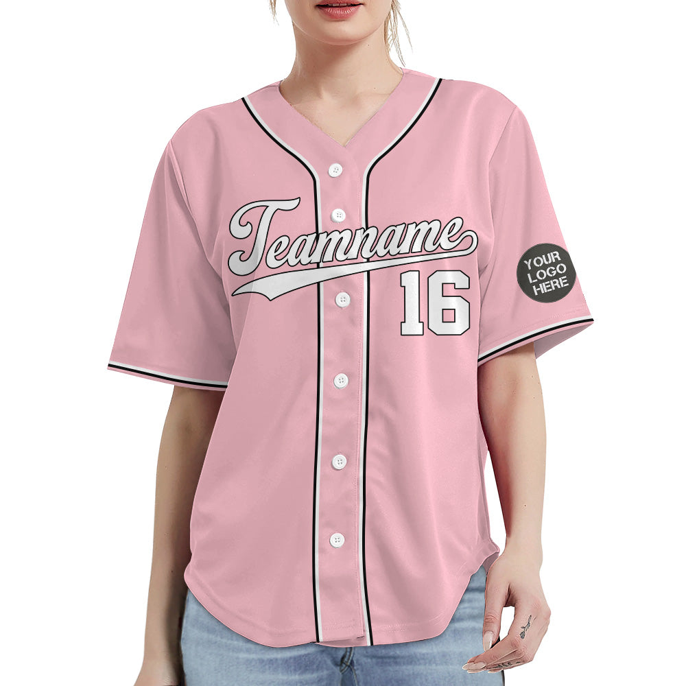 Custom Logo Name Number Pink Baseball Jersey Vr3