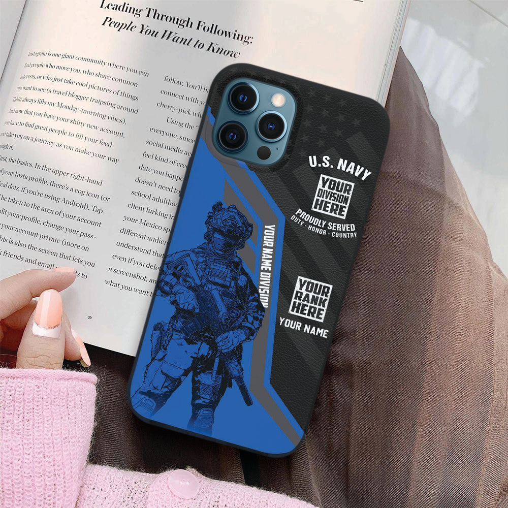 Personalized Phone Case For Veteran Customize All Branches, Rank Name Veteran K1702