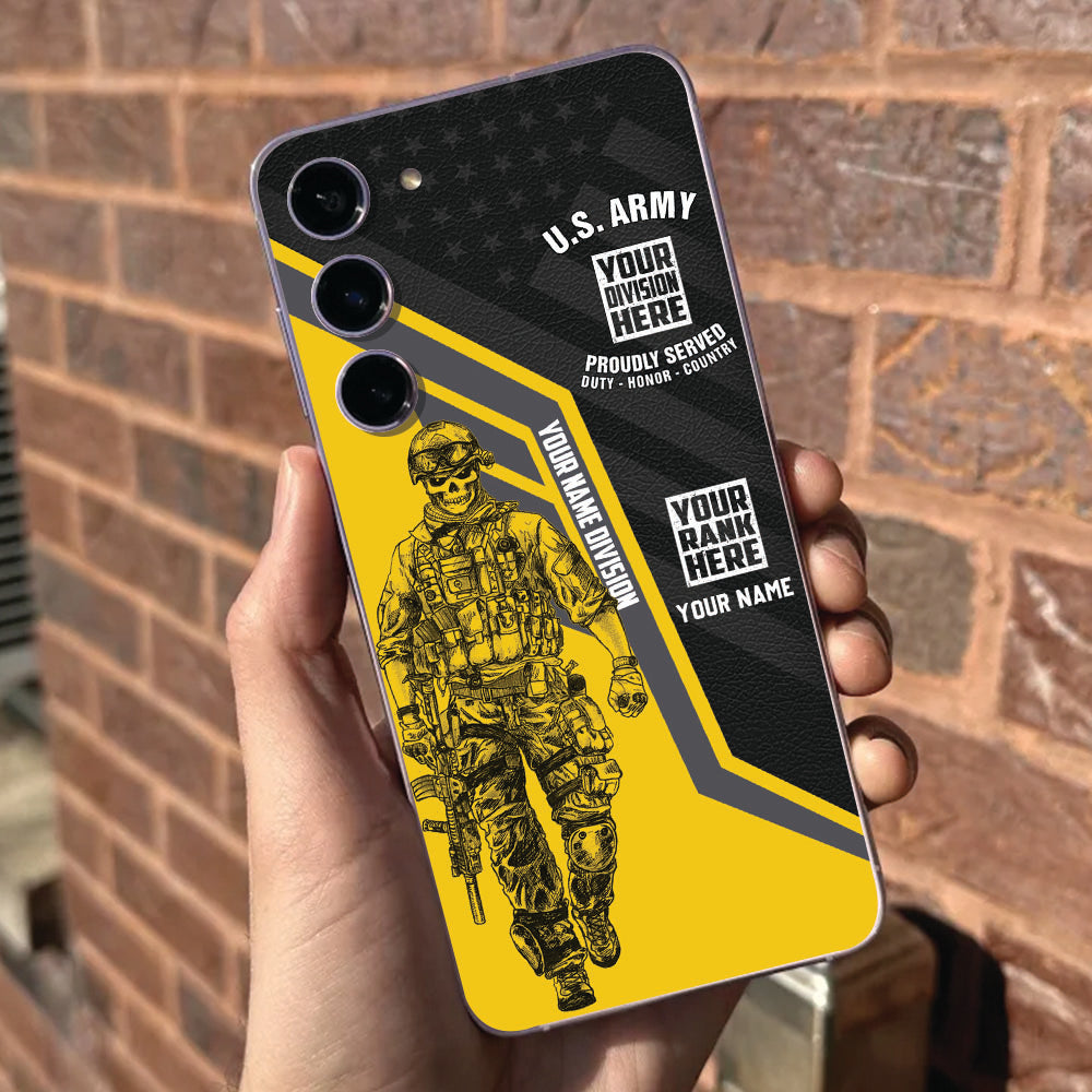 Personalized Phone Case For Veteran Customize All Branches, Rank Name Veteran K1702