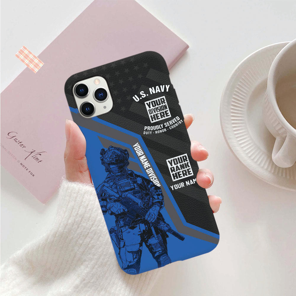 Personalized Phone Case For Veteran Customize All Branches, Rank Name Veteran K1702