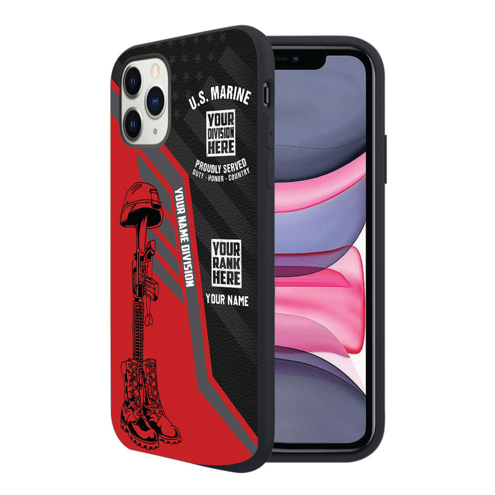 Personalized Phone Case For Veteran Customize All Branches, Rank Name Veteran K1702