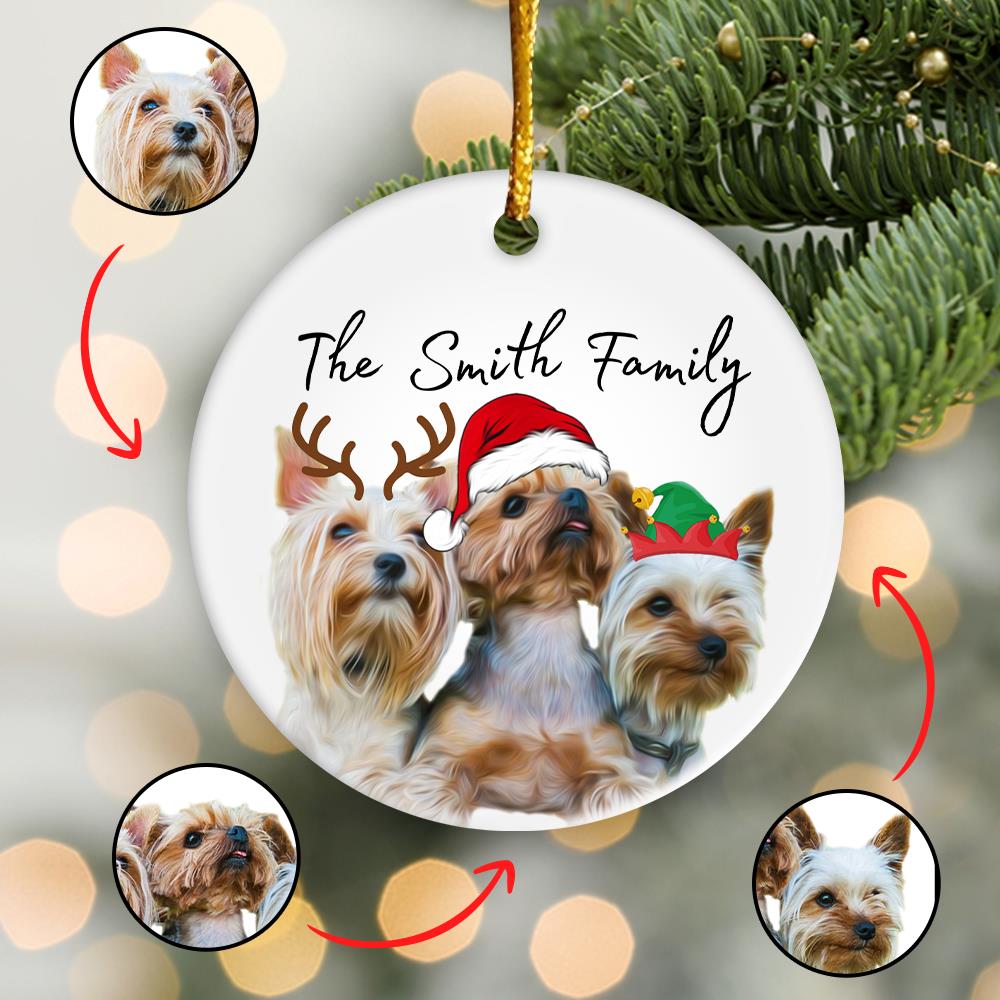 Personalized Pet Ornament Using Pet's Photo + Name - Custom Ornament Christmas Dog Ornament Personalized Dog Ornament Custom Dog