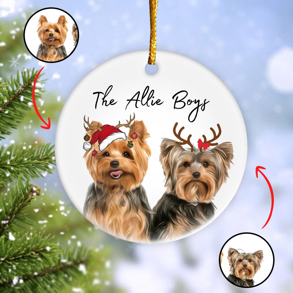 Personalized Pet Ornament Using Pet's Photo + Name - Custom Ornament Christmas Dog Ornament Personalized Dog Ornament Custom Dog