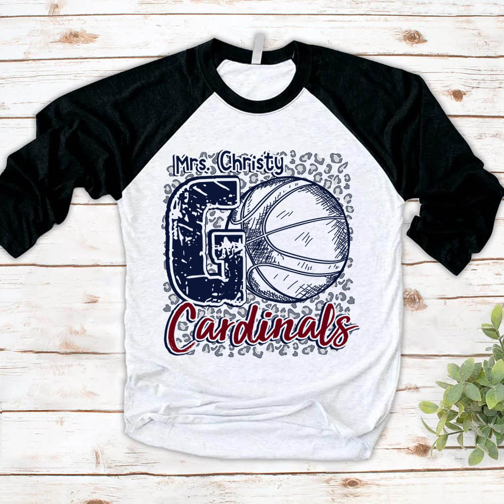 Personalized Go Cardinals School Spirit School Pride School Mascot Sport Team Leopard Shirt Hk10