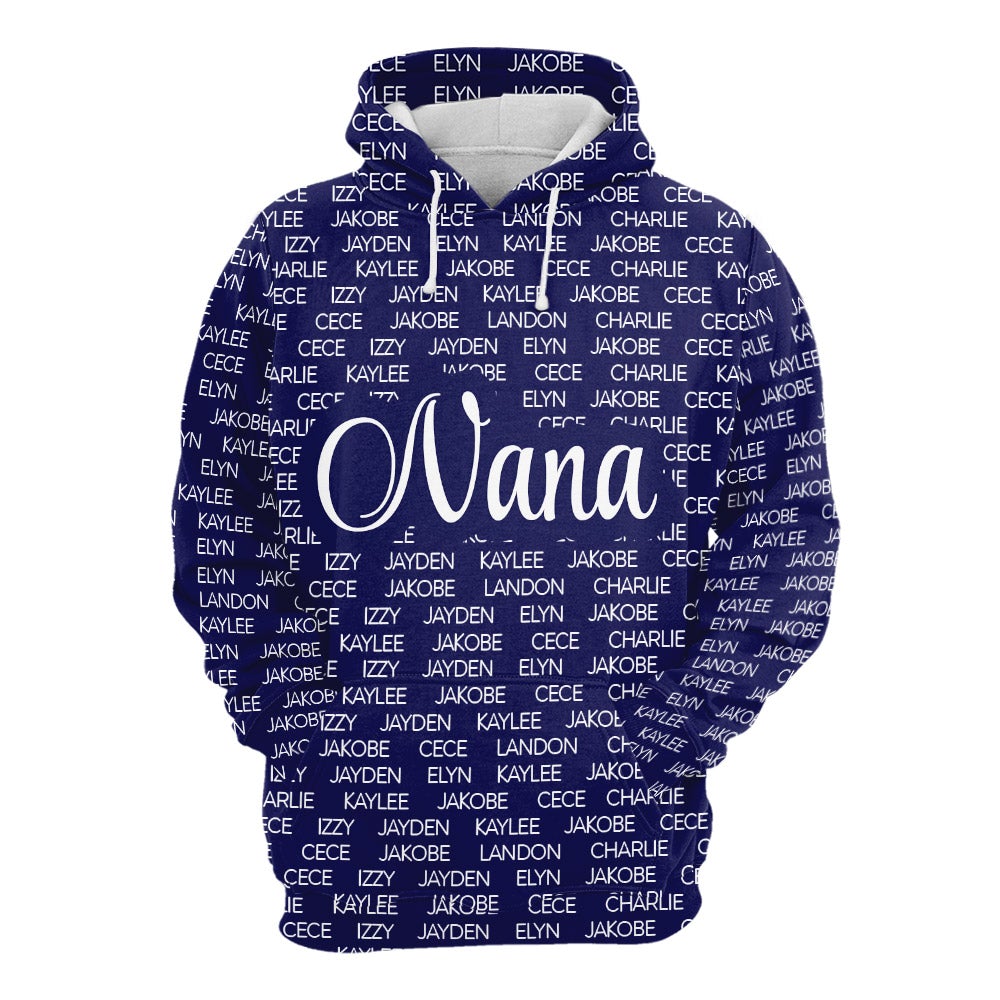 Personalized Grandma Nana 3D Shirt Nana With Grandkids Name 3D All Over Print Shirt Hoodie Zip Hoodie