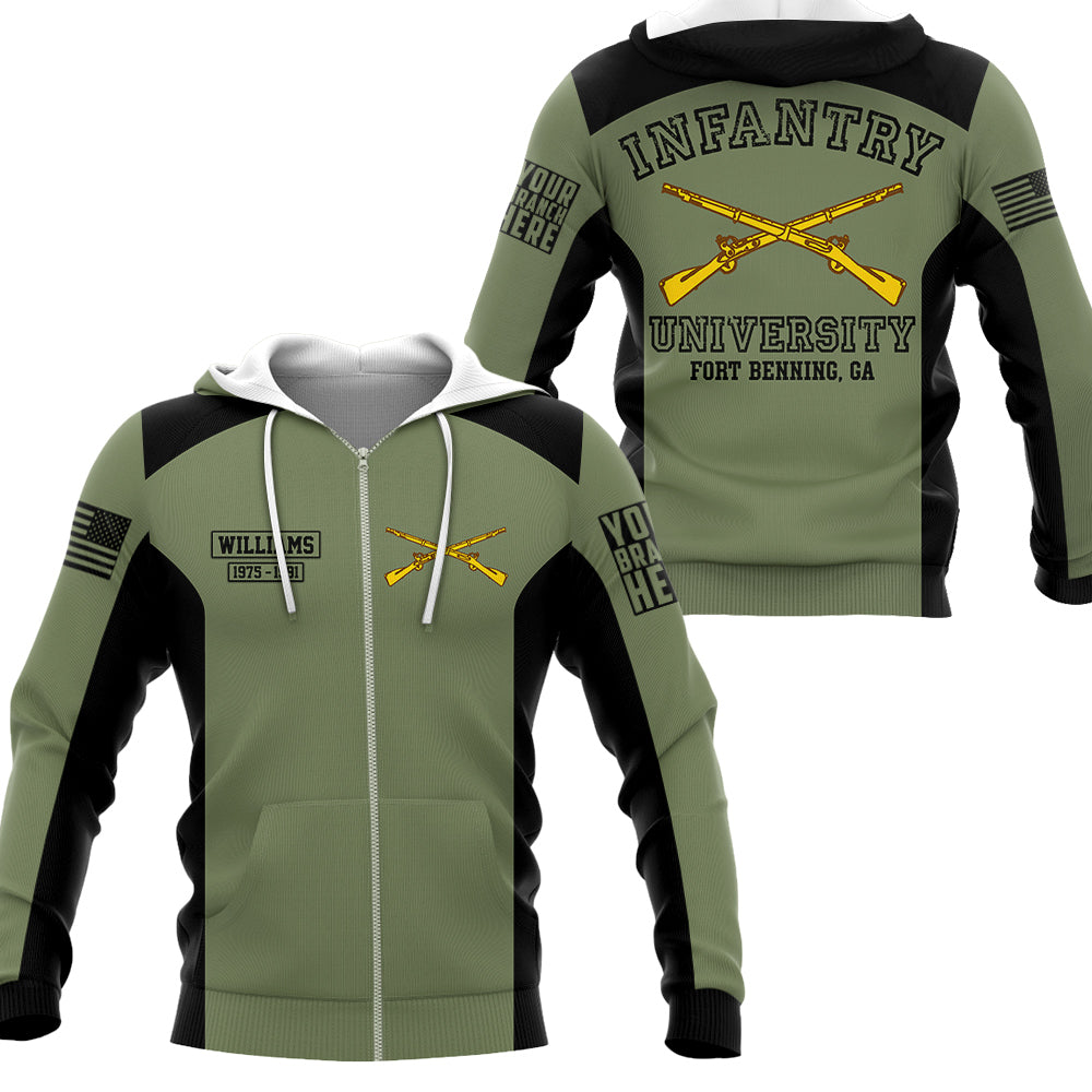 Infantry University Custom Military School Personalized All Over Print Shirt Grunt Style Design For Veteran H2511