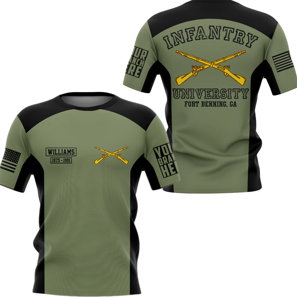 Infantry University Custom Military School Personalized All Over Print Shirt Grunt Style Design For Veteran H2511
