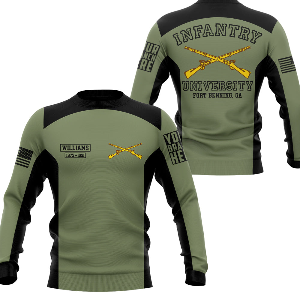 Infantry University Custom Military School Personalized All Over Print Shirt Grunt Style Design For Veteran H2511