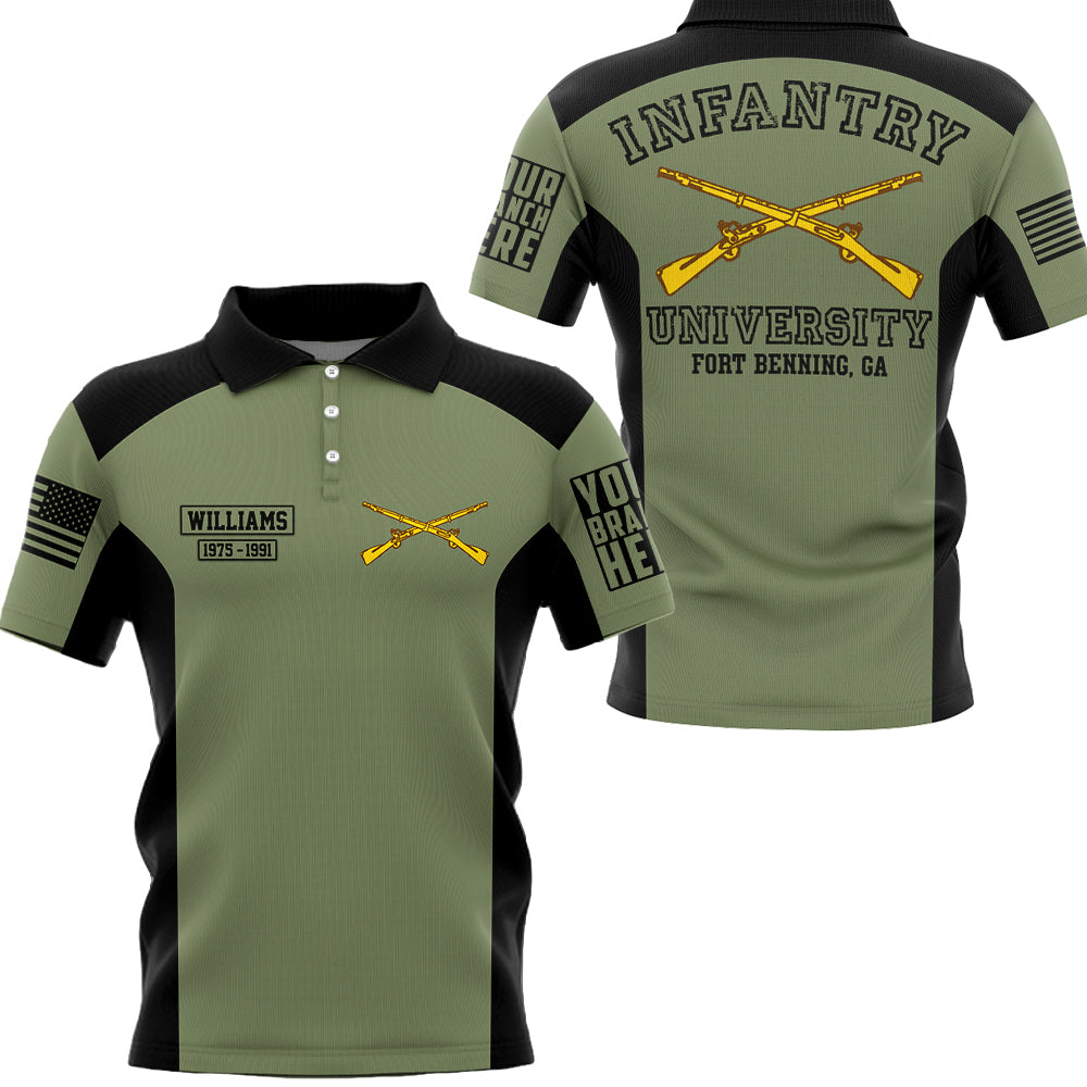 Infantry University Custom Military School Personalized All Over Print Shirt Grunt Style Design For Veteran H2511