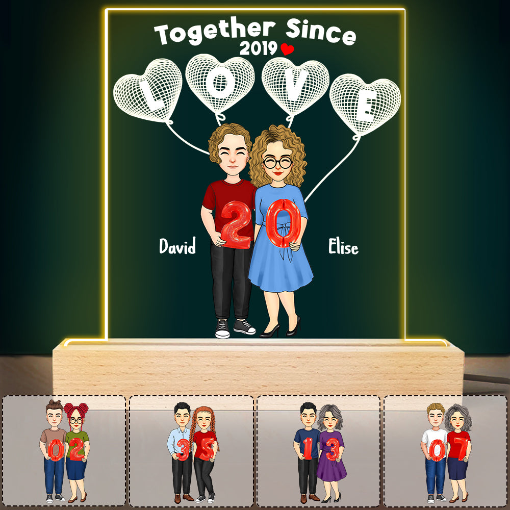 Together Since - Personalized Night Light - Valentine Gift For Couple