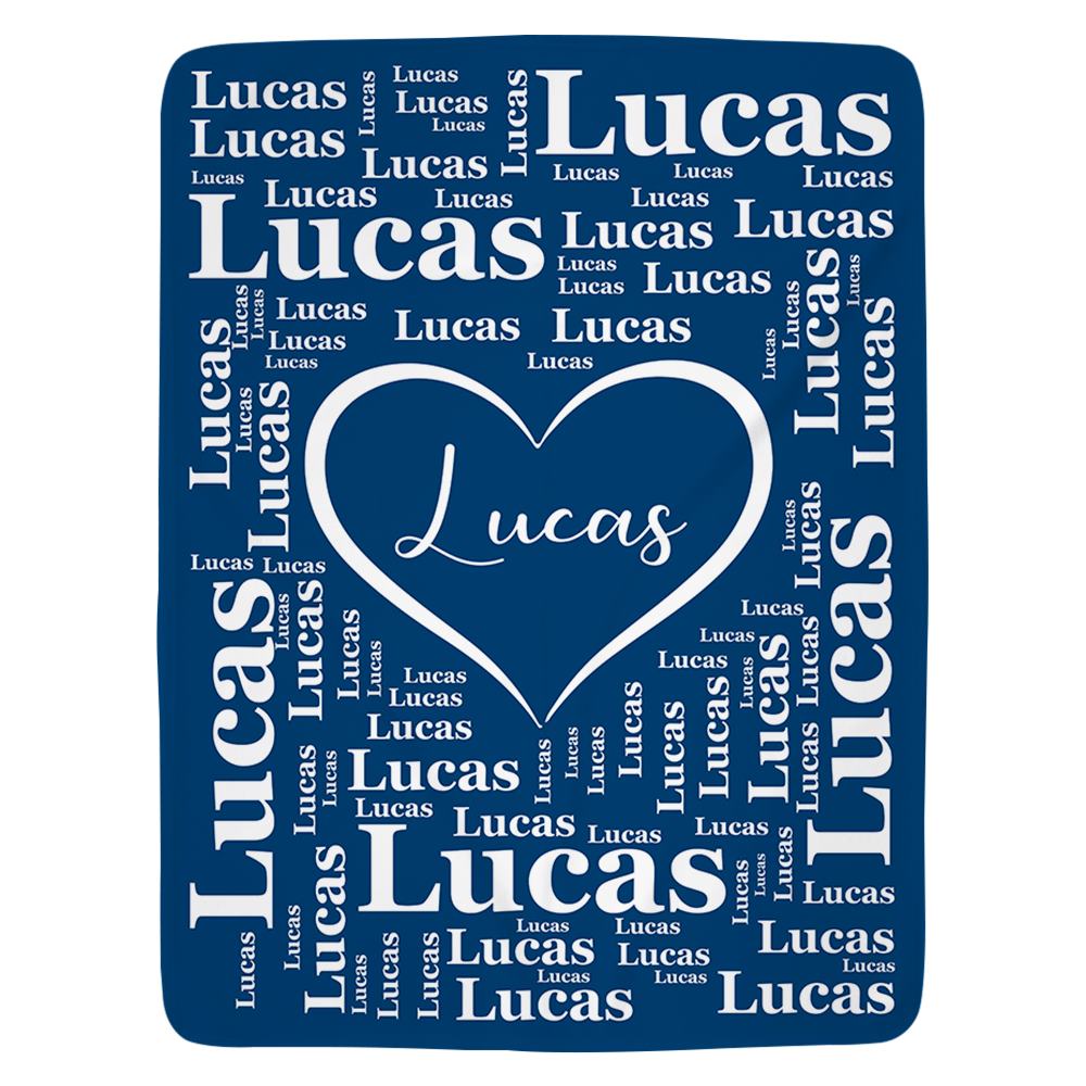 Personalized Name Custom Blanket for Baby, Kids, Youth, Adult Heart Blanket