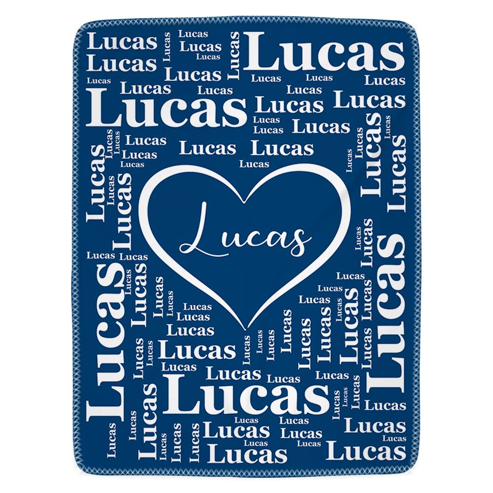 Personalized Name Custom Blanket for Baby, Kids, Youth, Adult Heart Blanket