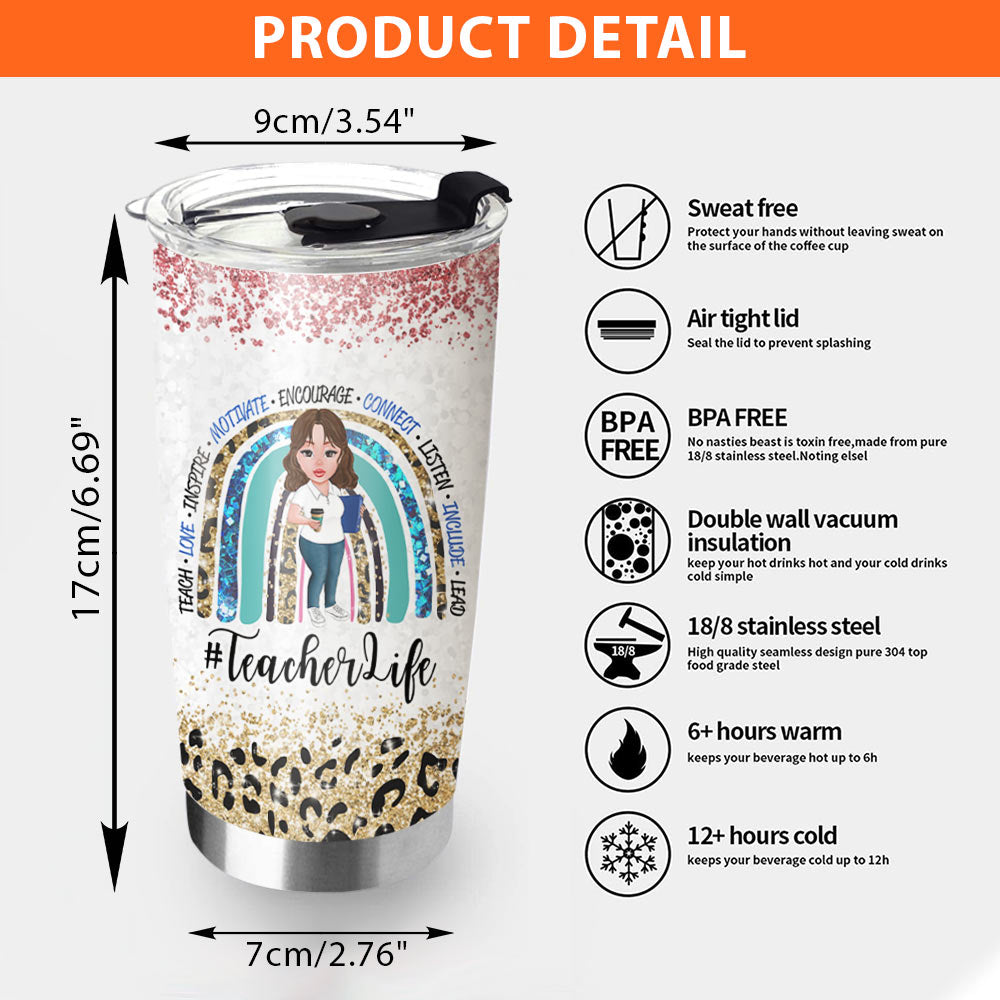 TeachLife - Teacher Appreciation Tumbler - To Go, Travel Tum - Inspire  Uplift