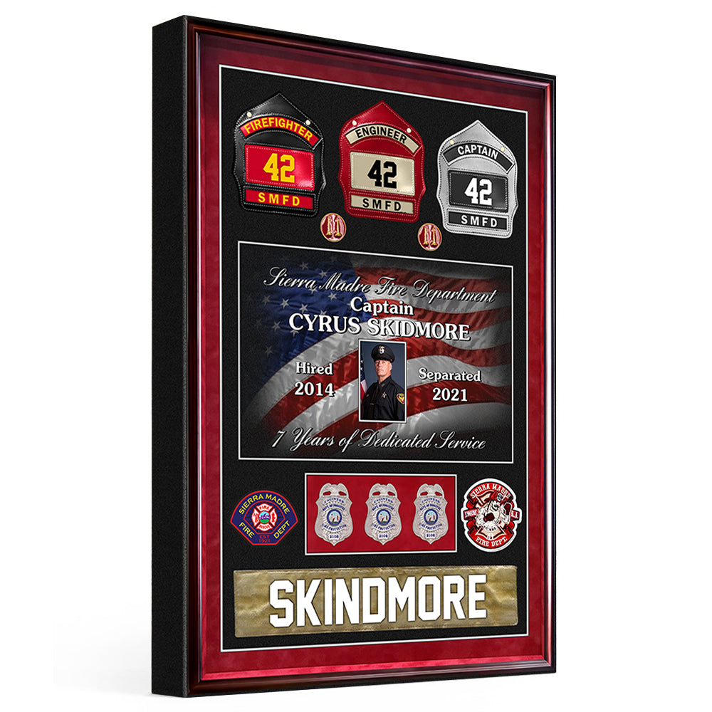 Fire Department Custom Shadow Boxes Personalized Poster Canvas Gift For Firefighter H2511