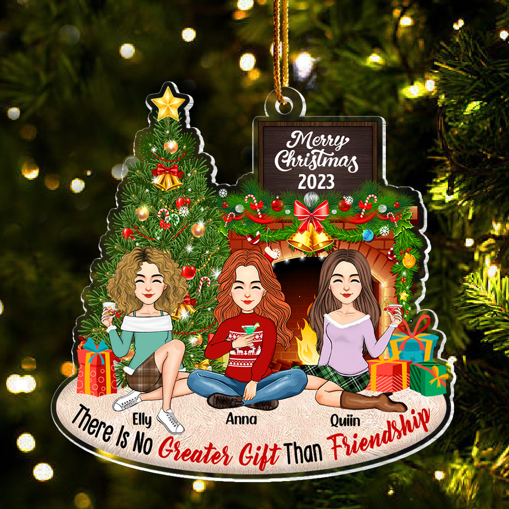 There Is No Greater Gift Than Friendship Personalized Acrylic Ornament Na02