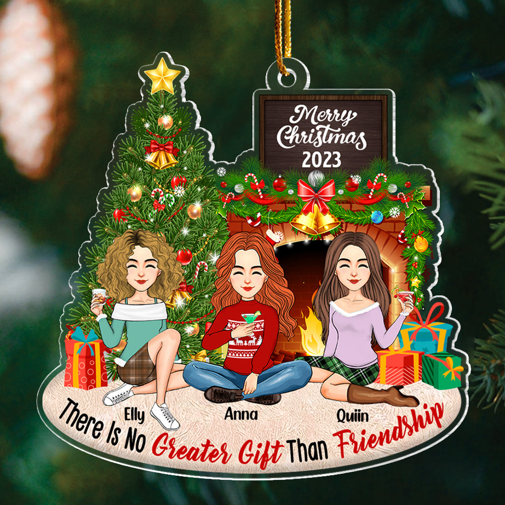 There Is No Greater Gift Than Friendship Personalized Acrylic Ornament Na02