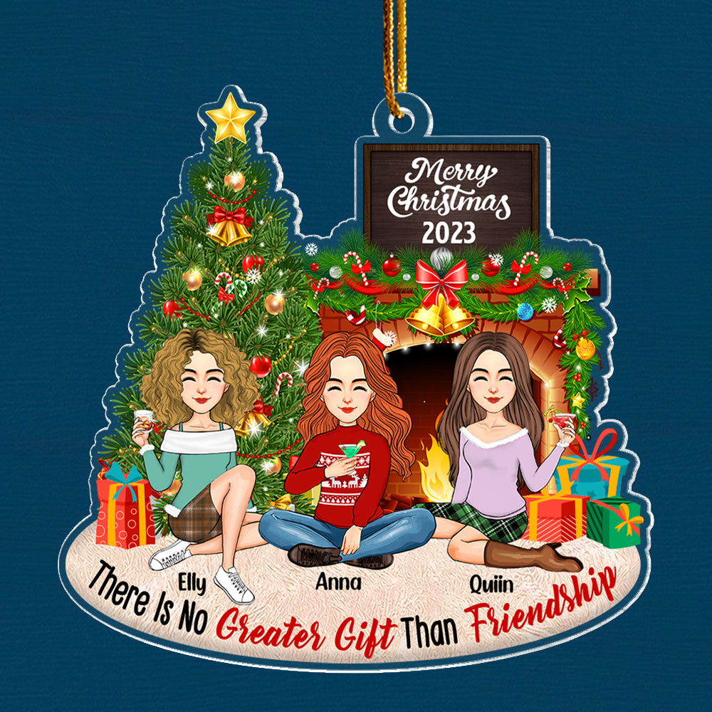 There Is No Greater Gift Than Friendship Personalized Acrylic Ornament Na02