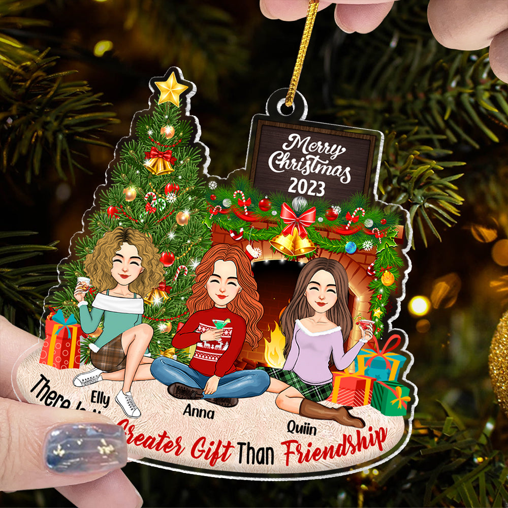 There Is No Greater Gift Than Friendship Personalized Acrylic Ornament Na02