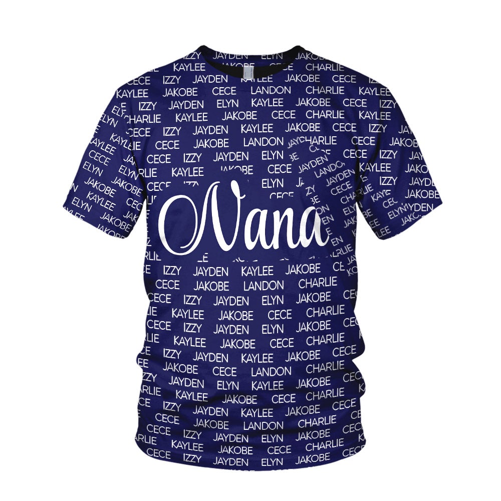Personalized Grandma Nana 3D Shirt Nana With Grandkids Name 3D All Over Print Shirt Hoodie Zip Hoodie