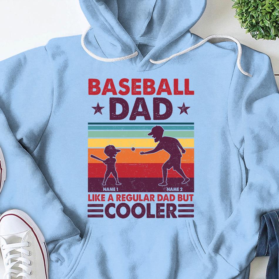 Interest Pod Unique Father's Day Gift, Personalized Shirts Baseball Dad Like A Normal Dad But Louder and Prouder Shirt for Baseball Dad HK10 