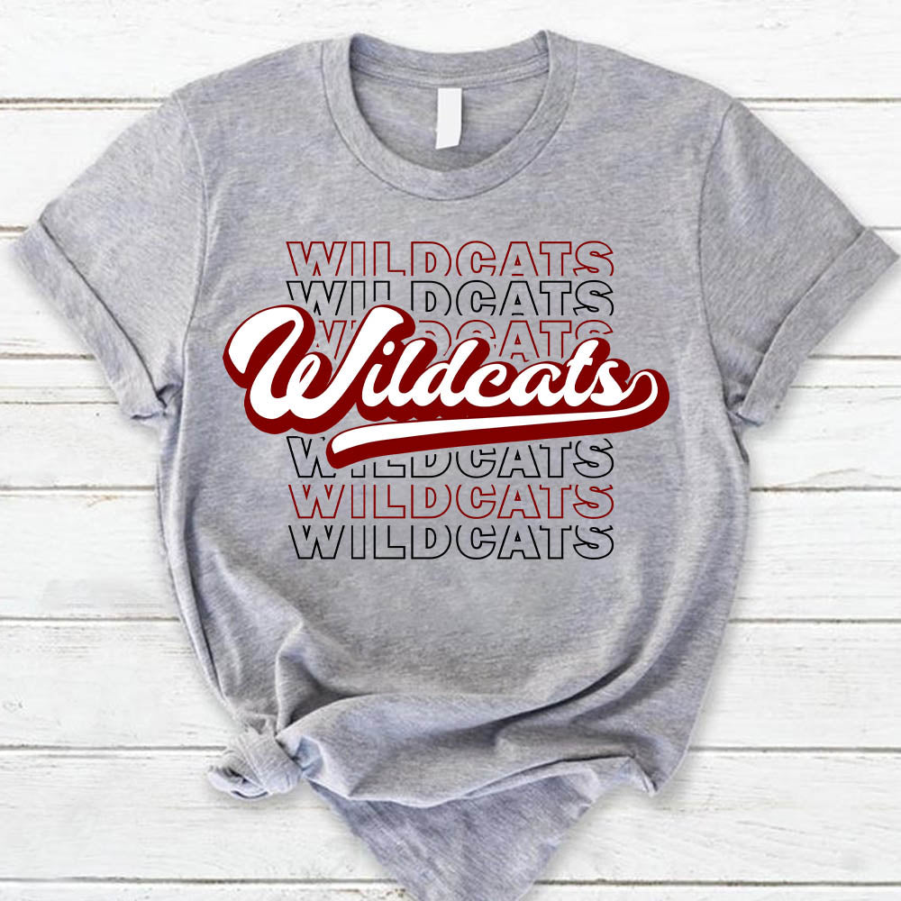 Wildcats Mascot Echo Shirt School Spirit T-Shirt For Teacher