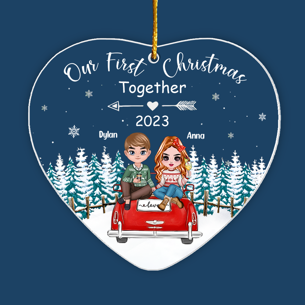 Our First Christmas Together - Couple First Christmas Personalized Acrylic Ornament NA03