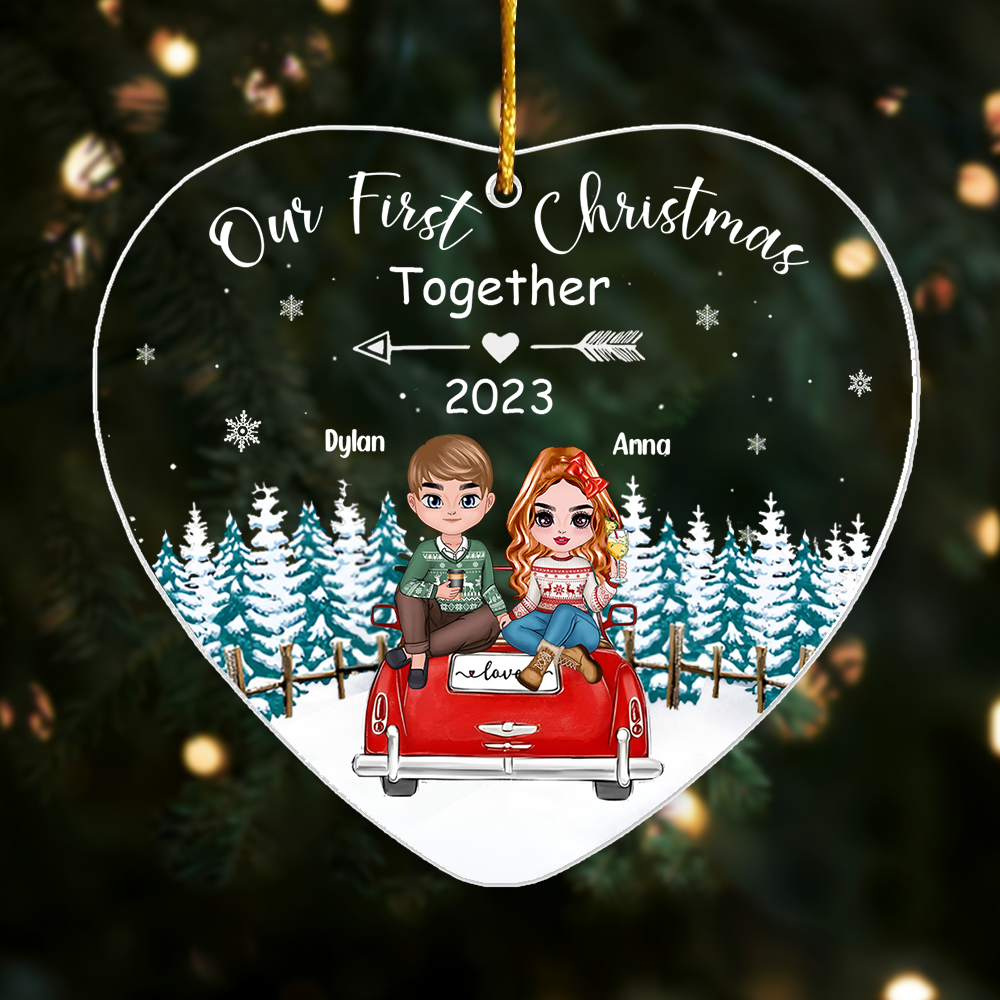 Our First Christmas Together - Couple First Christmas Personalized Acrylic Ornament NA03