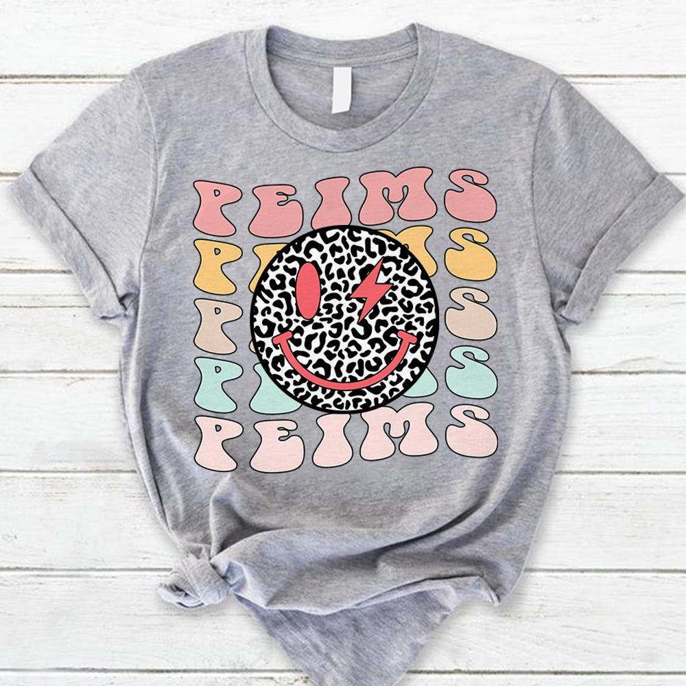 Personalized Smiley Face Peims Retro Colorful T-Shirt