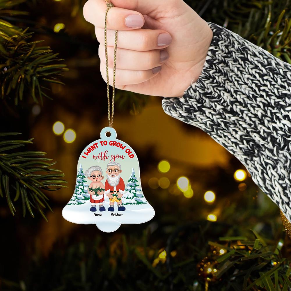 I Want To Grow Old With You - Customized Couple Wooden Ornament Vr4