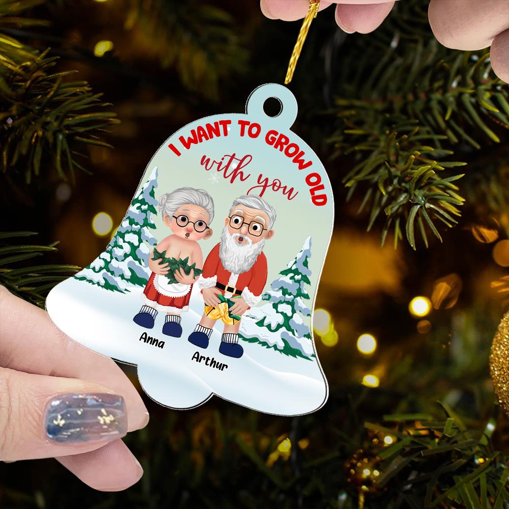 I Want To Grow Old With You - Customized Couple Wooden Ornament Vr4
