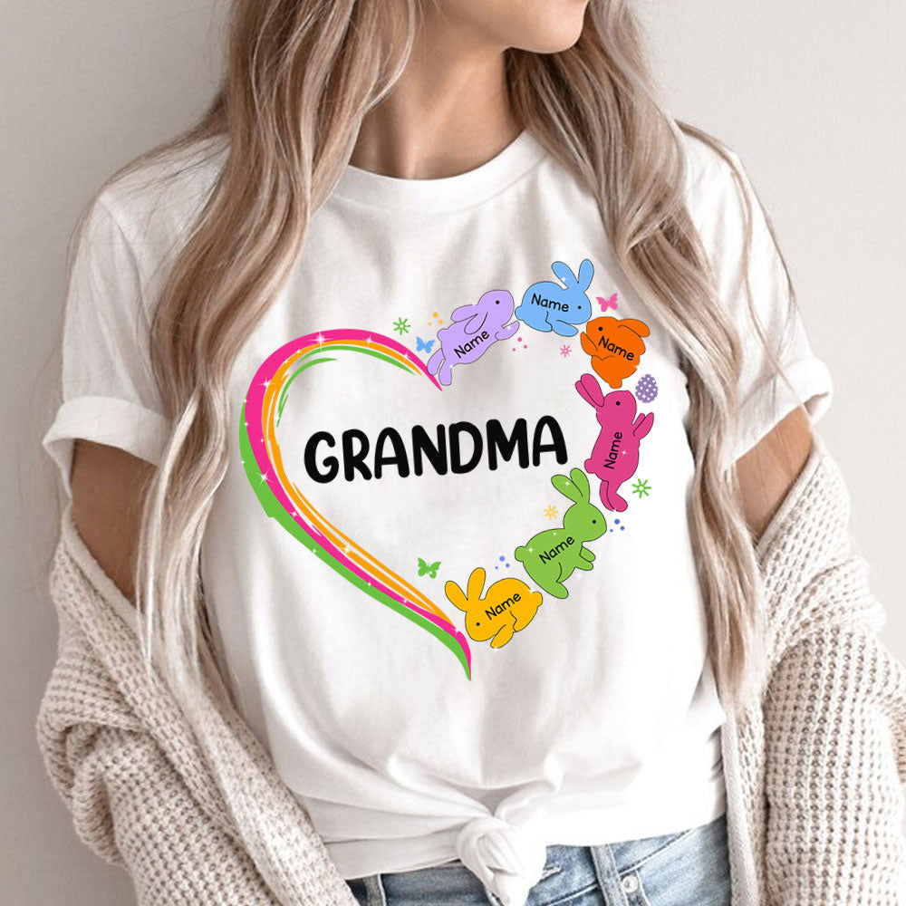 Personalized Grandma Bunny Heart For Easter Day