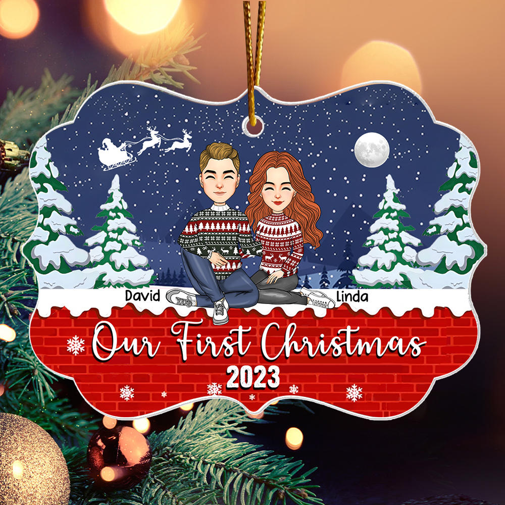 Our First Christmas - Customized Couple Ornament