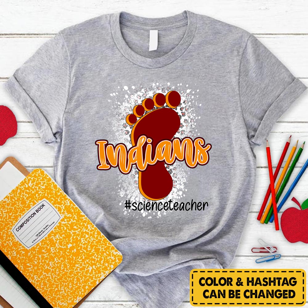 Personalized Indians Paw T-Shirt For Teacher