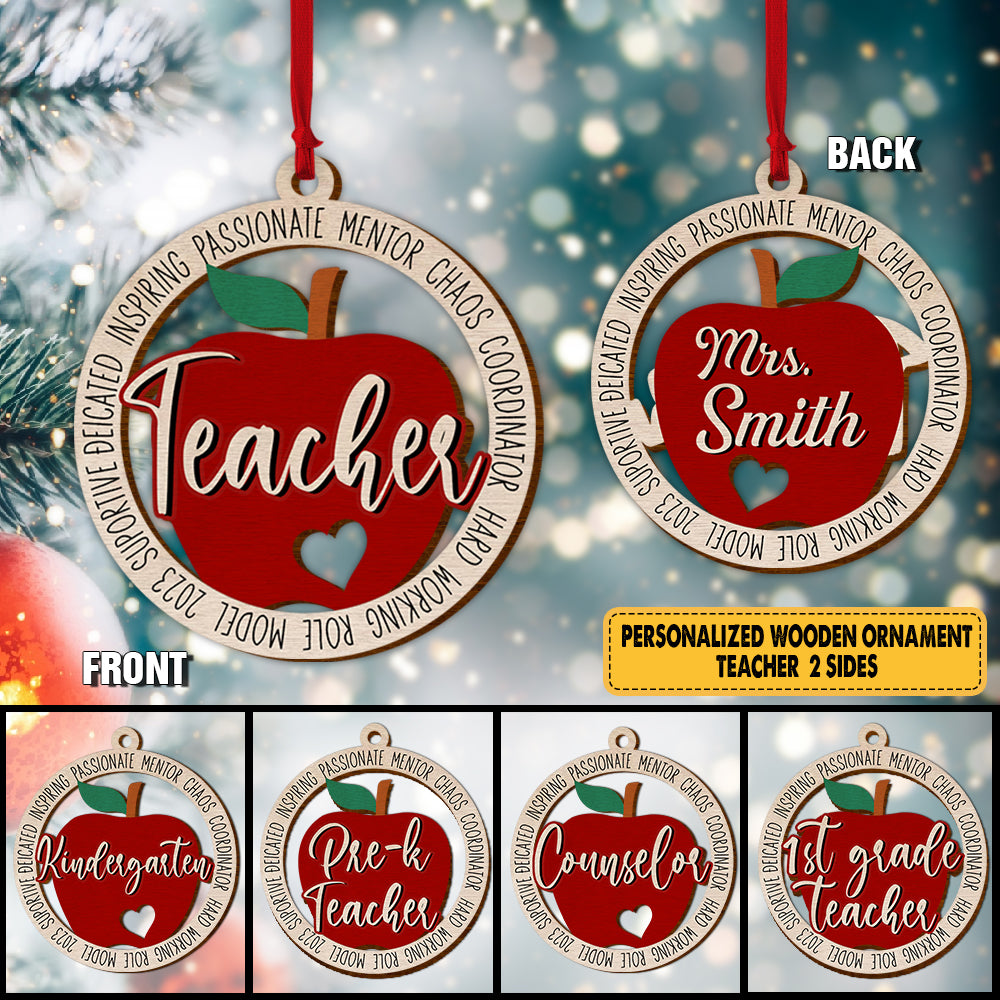 Teacher Christmas Personalized Wood Perfect Ornament Gifts For Teacher K1702