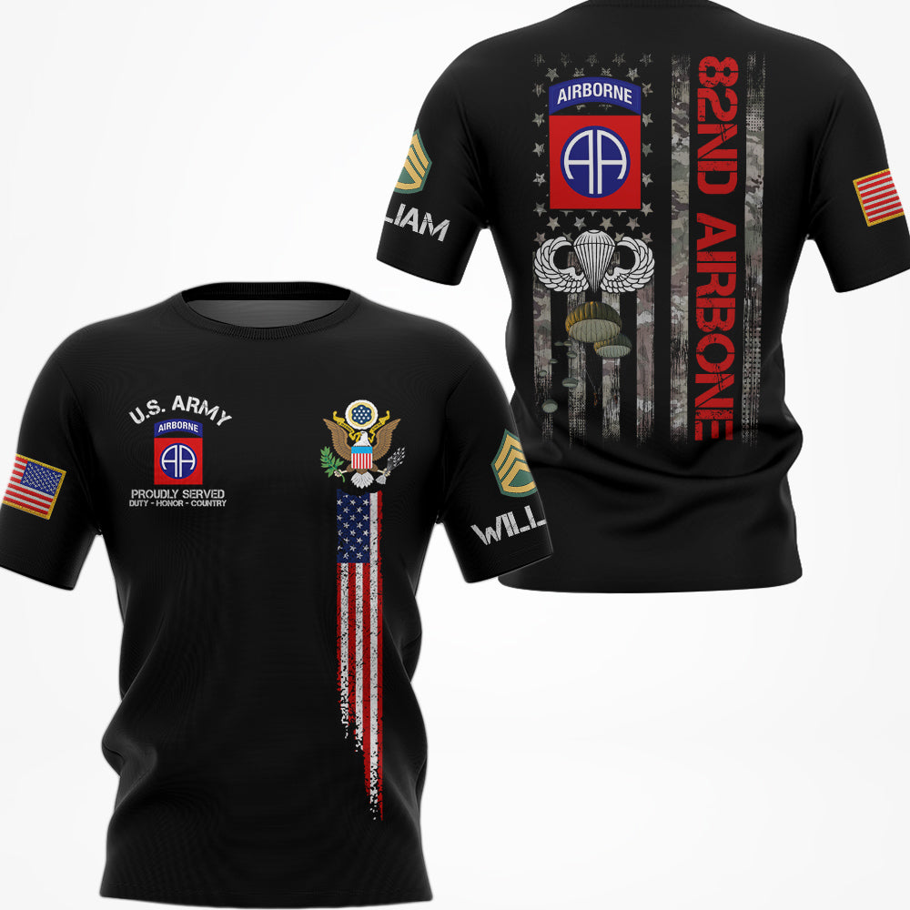 Camouflage American Flag Custom All Branch Veteran Title All Over Print Shirt For Veteran H2511