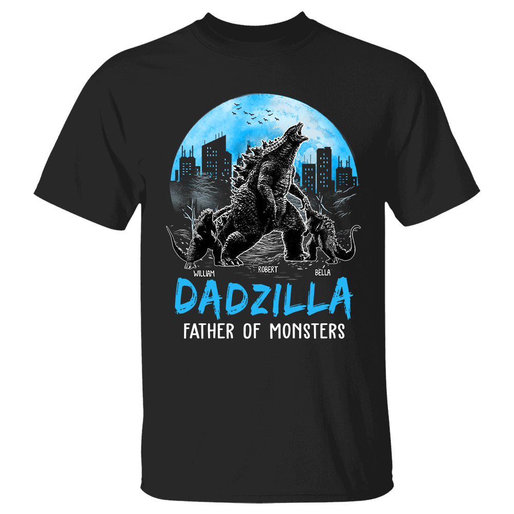 Dadzilla Father Of Monsters Personalized Shirt With Kids Gift For Dad K1702