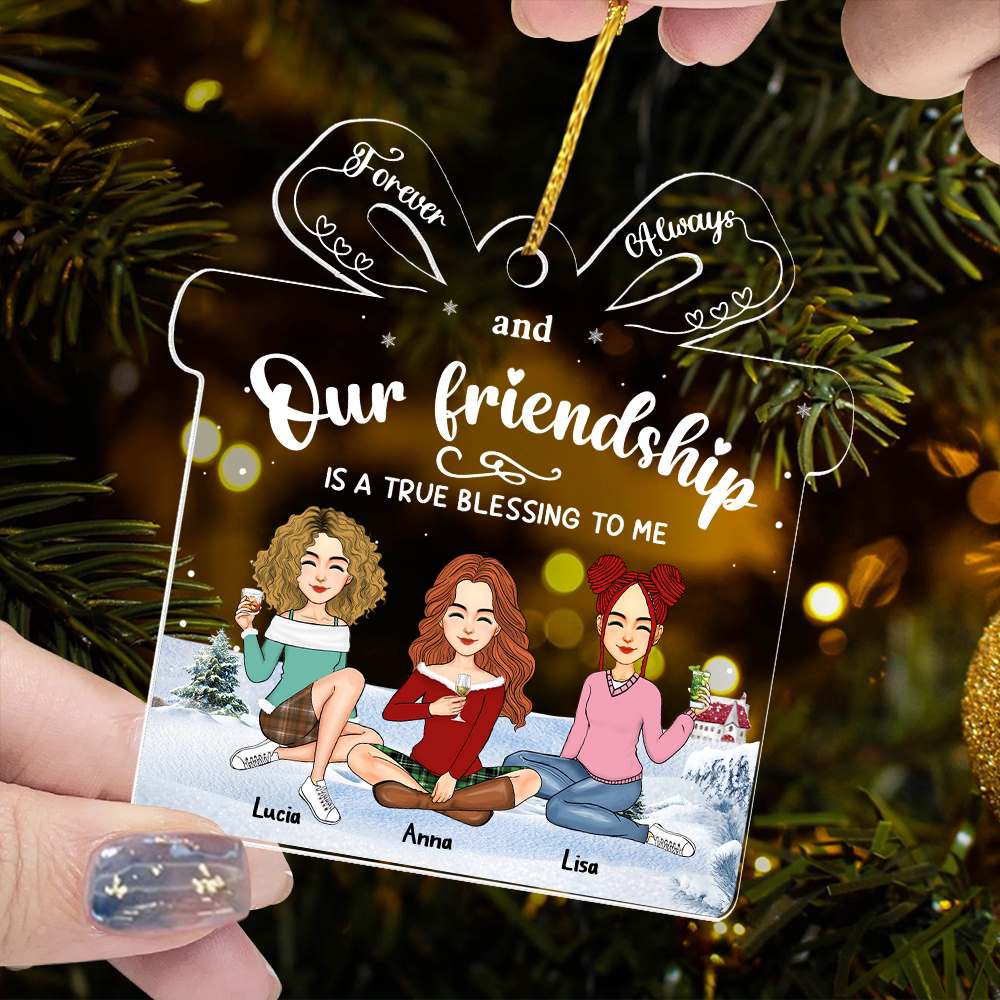 Friendship Is A True Blessing To Me - Personalized Acrylic Ornament