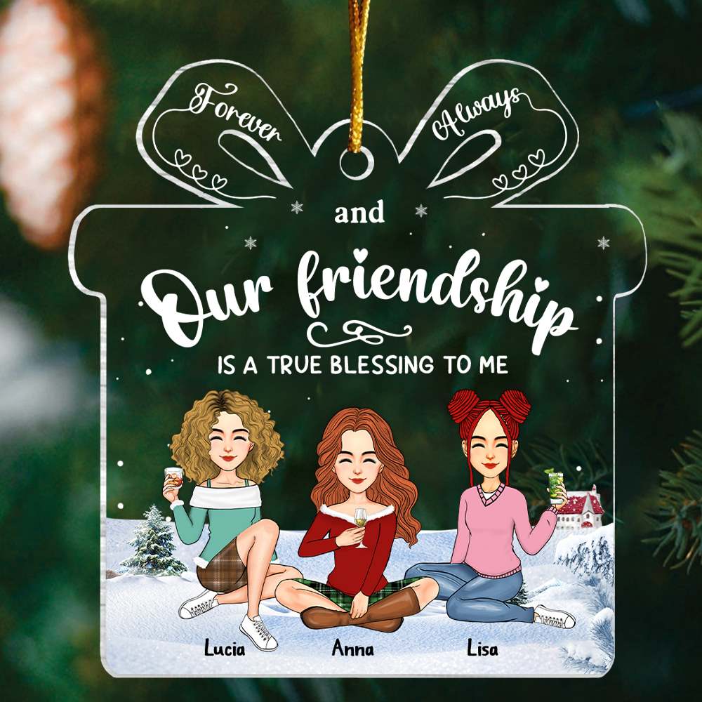 Friendship Is A True Blessing To Me - Personalized Acrylic Ornament
