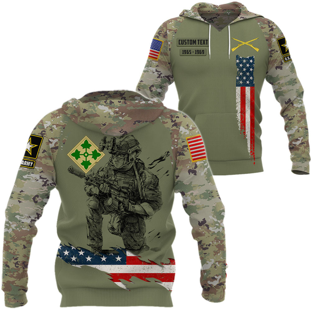 Personalized All Over Print Shirt USA Flag Military Proud Severd Honor Veteran K1702