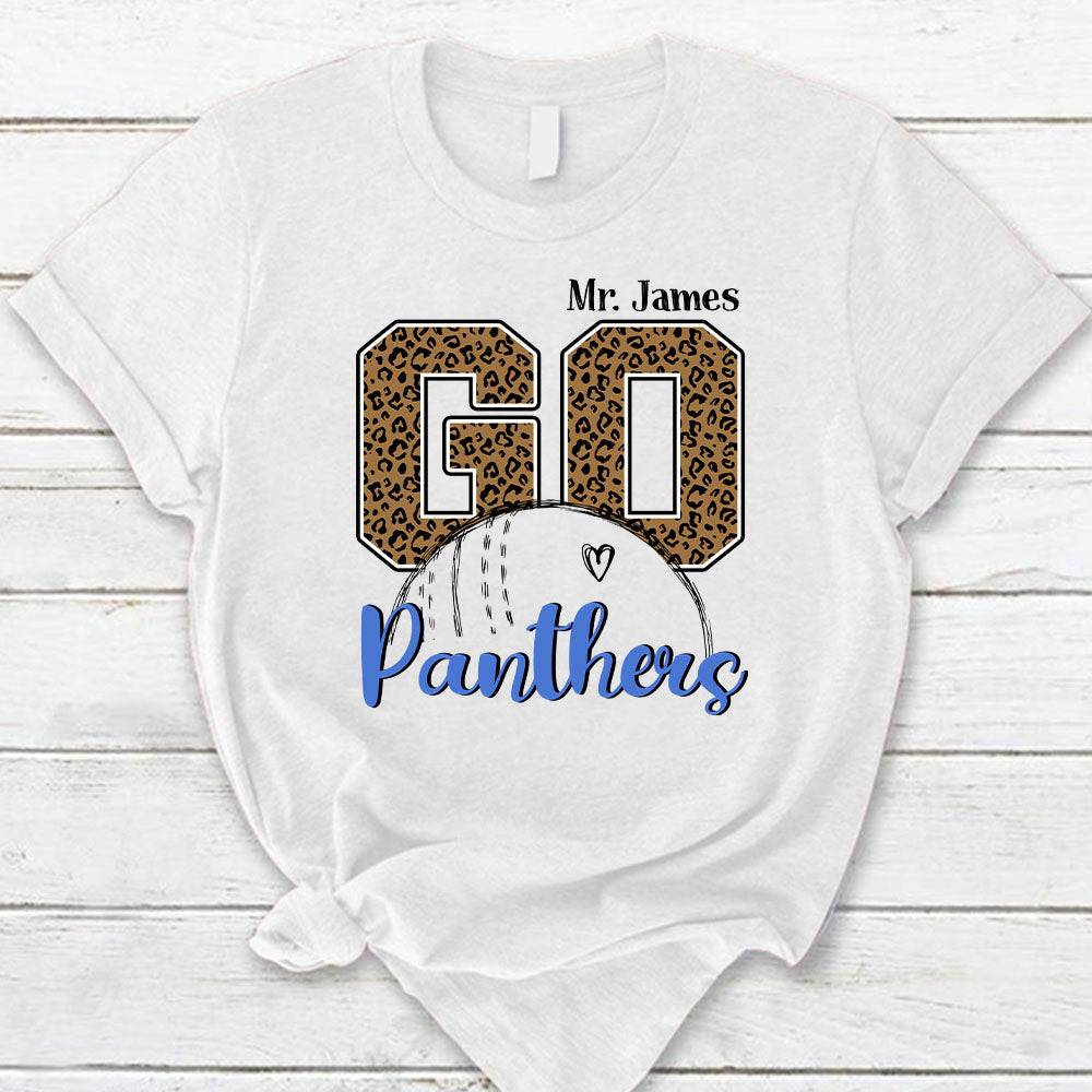 Personalized Go Panthers Mascot Leopard Custom Sport Teacher T-Shirt Gift For Teacher