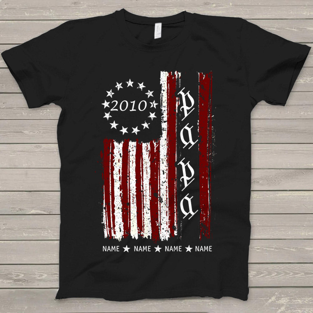 Personalized Grandpa Est.Year, Vintage 4Th Of July Shirt For Grandpa, Gift For Grandpa