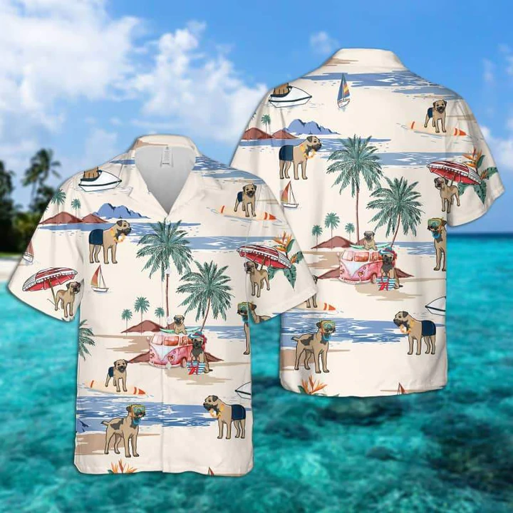 Border Terrier Summer Beach Hawaiian Shirt