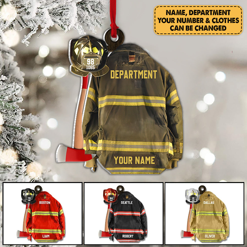 Firefighter Helmet Armor Personalized Ornament Gifts For Fireman