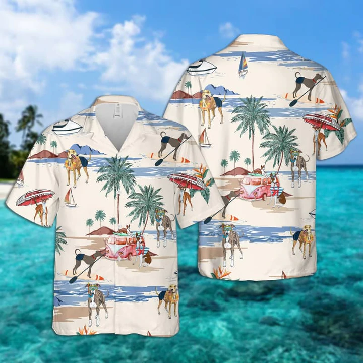 Italian Greyhound Summer Beach Hawaiian Shirt, Hawaiian Shirts For Men Women Short Sleeve Aloha Beach Shirt